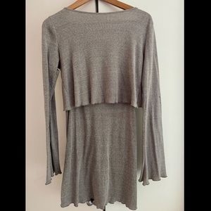 Free People grey long sleeve tshirt dress sz small